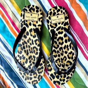 Kate Spade animal print flip flops